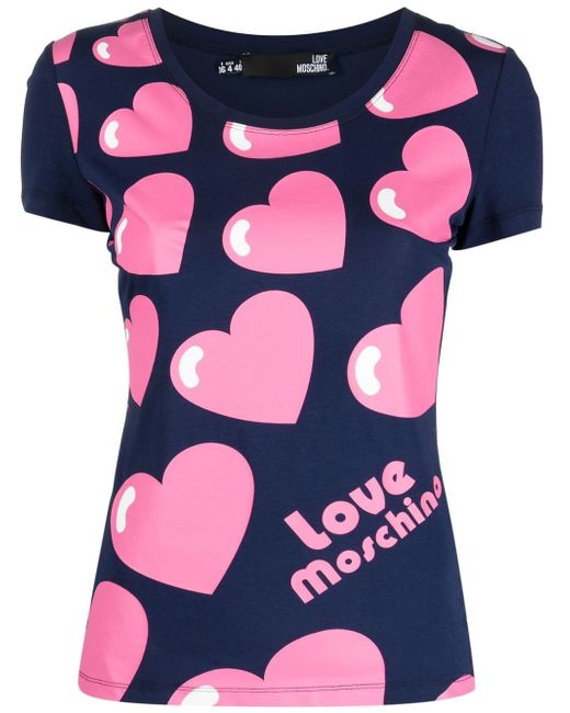 Love Moschino heart-print short-sleeve T-shirt