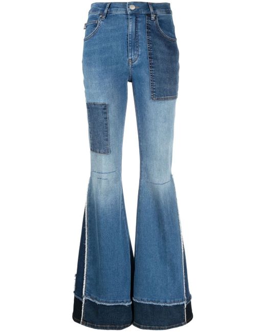 Love Moschino patchwork flared jeans