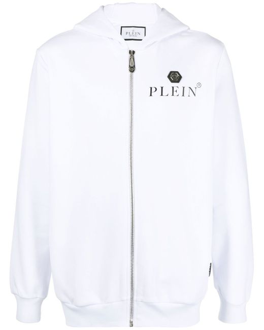 Philipp Plein logo-plaque zipped hoodie