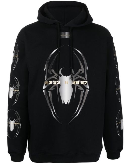 Vtmnts spider-print drawstring hoodie