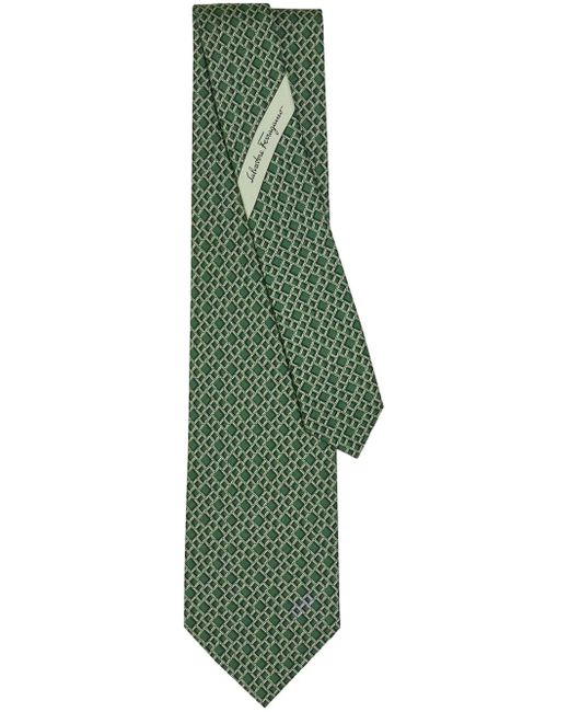 Ferragamo Rebus silk geometric-pattern tie