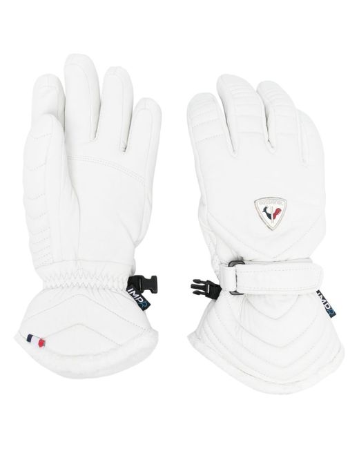 Rossignol logo-patch detail leather gloves