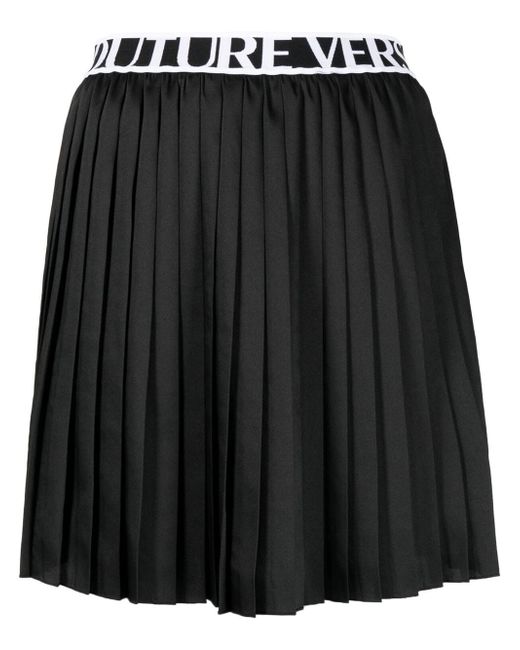 Versace Jeans Couture logo-waistband pleated skirt