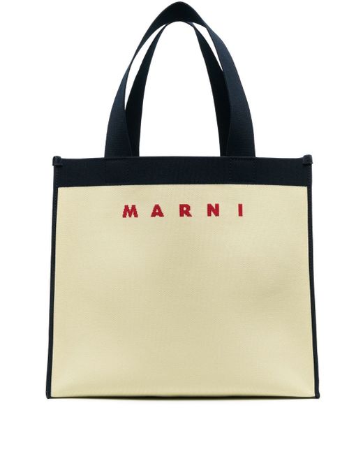 Marni logo-jacquard tote bag