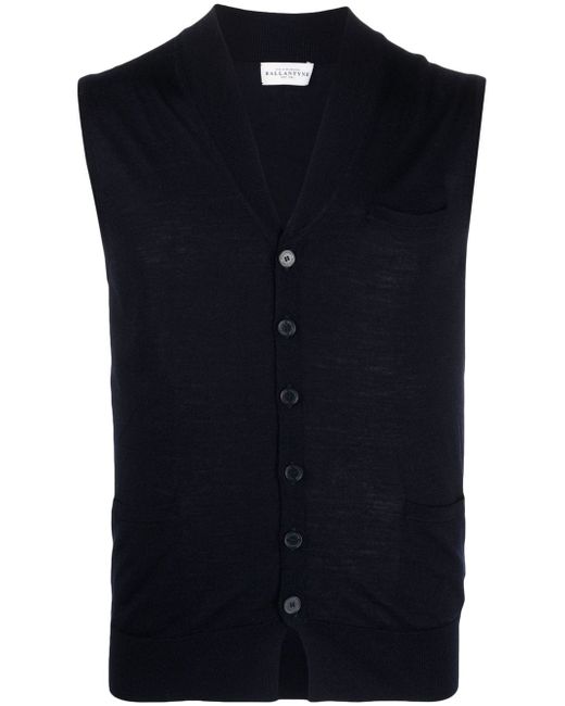 Ballantyne wool knit button-up vest