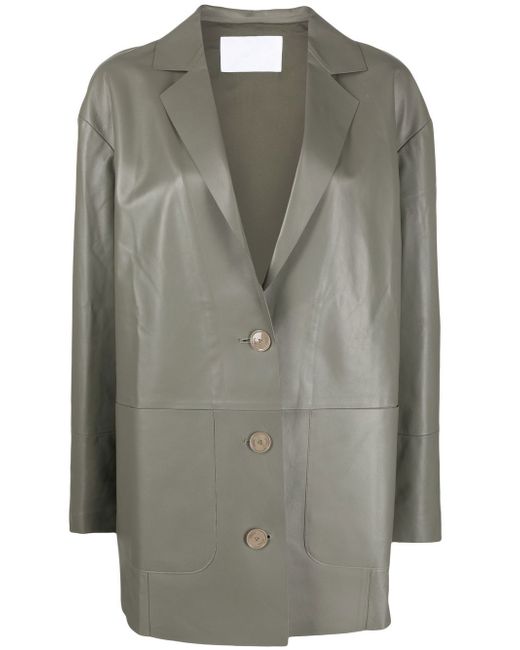 Drome button-down leather jacket