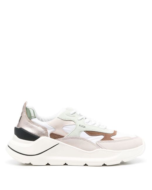 D.A.T.E. colour-block panelled leather sneakers