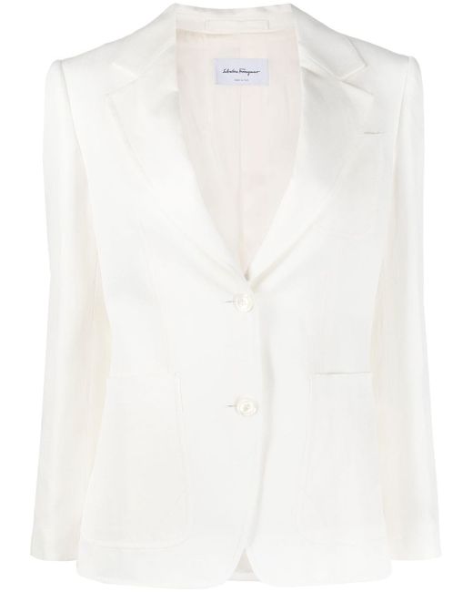 Ferragamo single-breasted silk-blend blazer