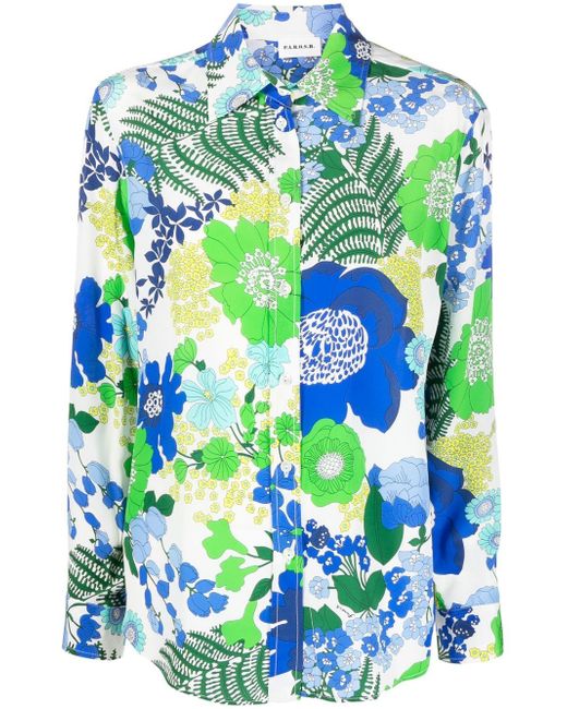P.A.R.O.S.H. floral-print silk shirt
