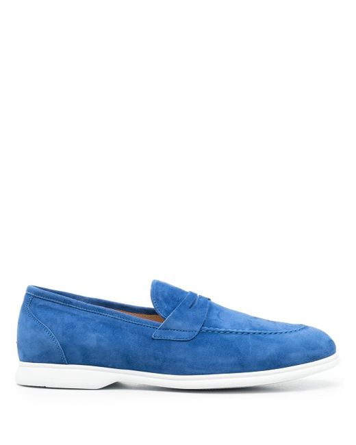 Kiton penny slot chenille loafers