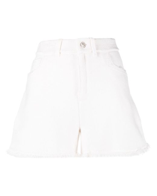 Barrie frayed-detailing knitted shorts