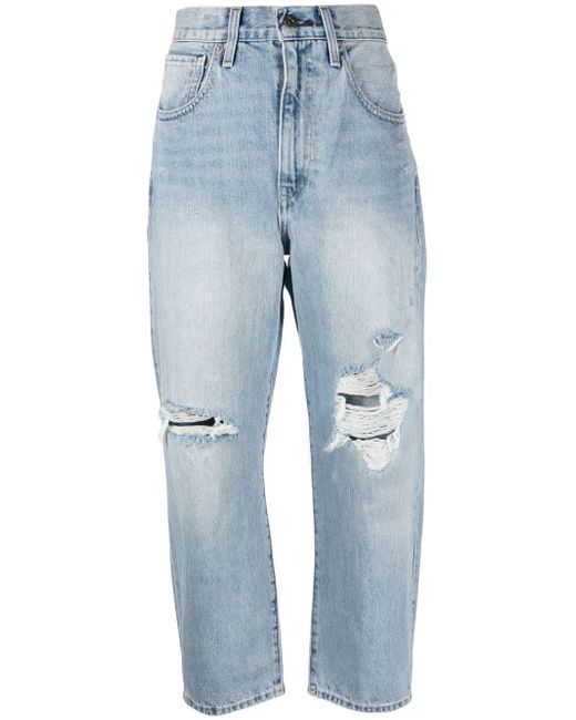 Levi'S®  Made & Crafted™ ripped-detail cropped jeans