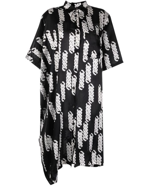 Christian Wijnants chain link-print satin shirt dress