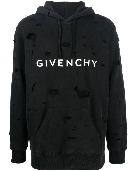 Givenchy Archetype distressed-finish hoodie