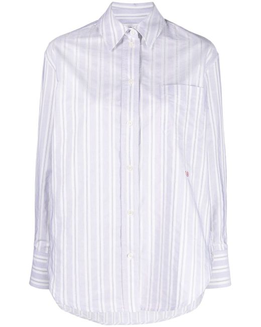 Victoria Beckham striped organic-cotton blend T-shirt