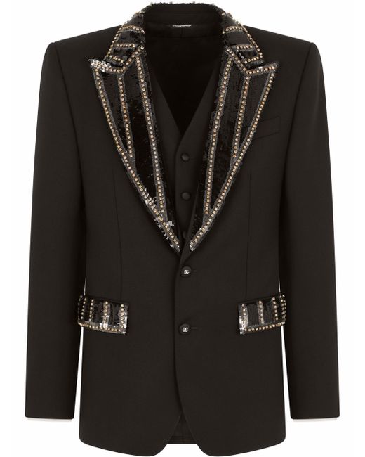 Dolce & Gabbana sequin-embellished three-piece suit