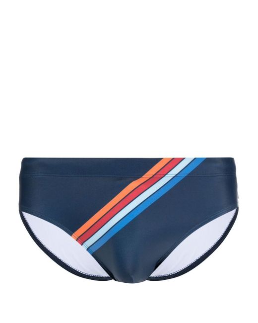 Ron Dorff diagonal-stripe swimming trunks