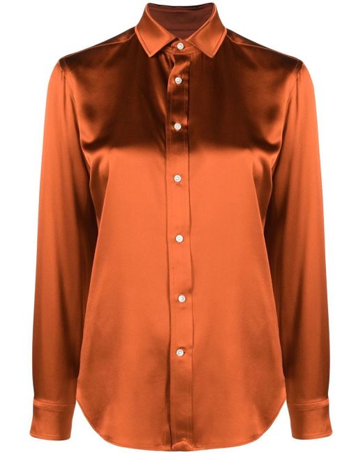Polo Ralph Lauren satin-silk long-sleeve shirt