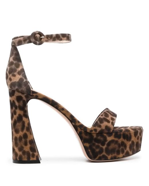 Gianvito Rossi Holly 120mm leopard-print sandals