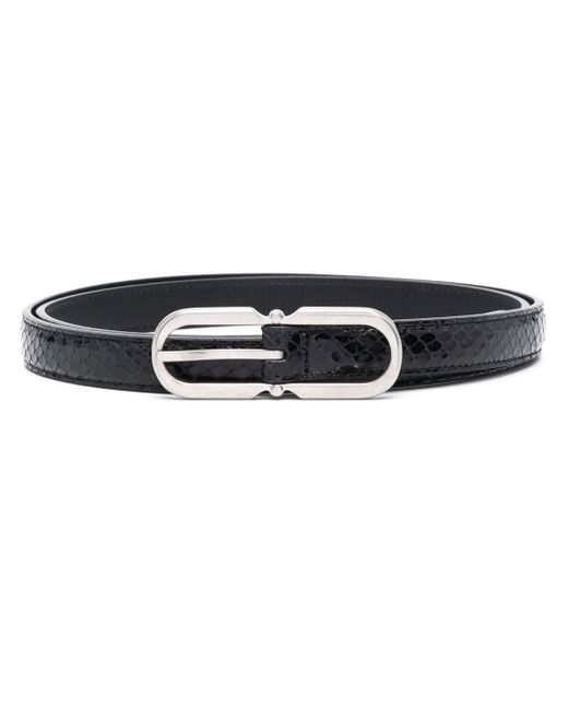 Saint Laurent oval-buckle leather belt