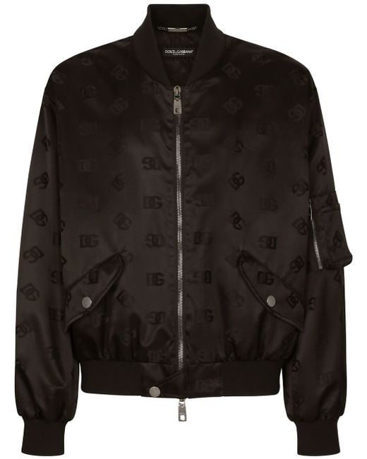 Dolce & Gabbana monogram zip-up bomber jacket
