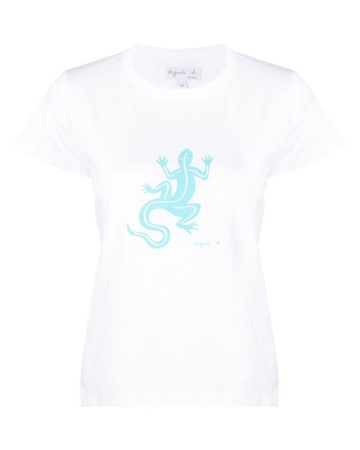 Agnès B. lizard-print short-sleeve T-shirt