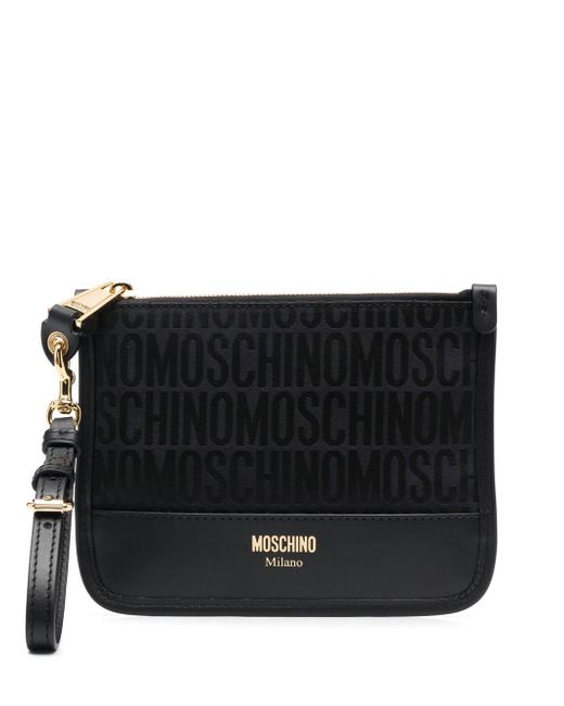 Moschino logo-jacquard clutch bag