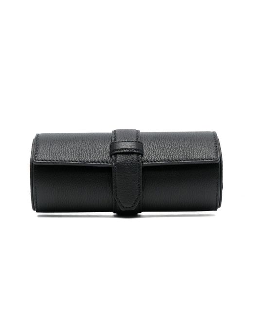 Brioni grained leather 3-watch roll