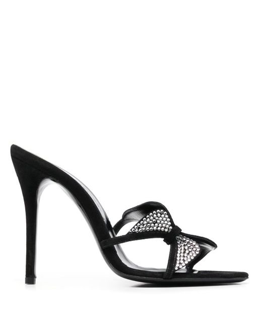 Alessandra Rich crystal-embellished butterfly sandals