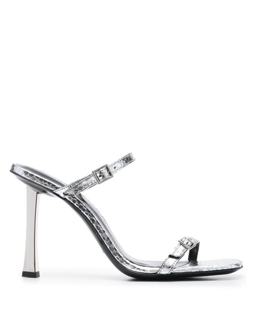 by FAR Flick 90mm metallic leather sandals