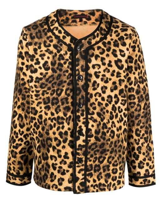 Clot leopard-print button-front cardigan