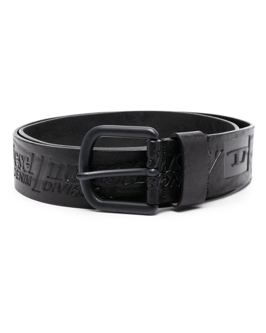 Diesel embossed-logo leather belt