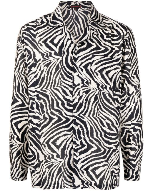 Clot zebra-print patch-pocket shirt