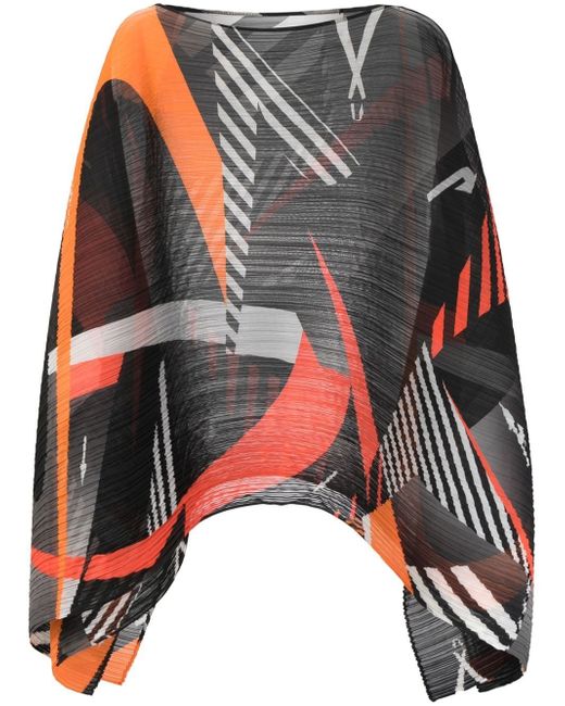Pleats Please By Issey Miyake abstract geometric print top