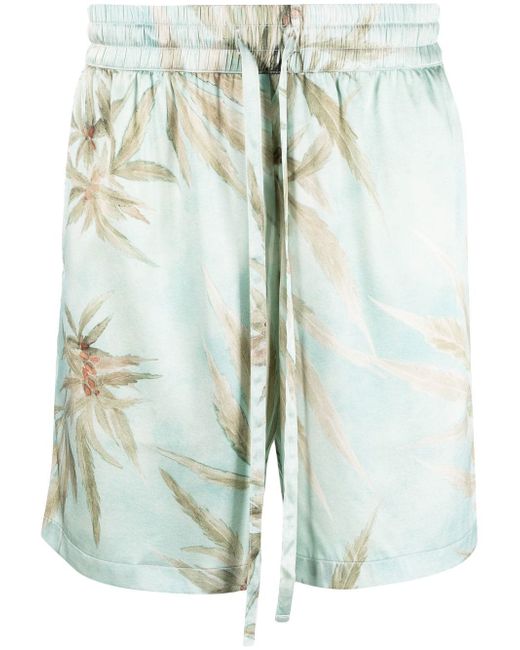 Nahmias Hawaiian-print silk shorts