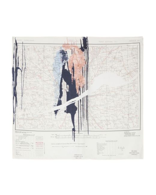 Caruso map-print silk scarf