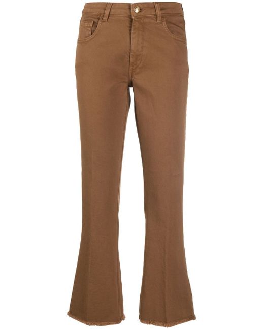 Fay flared stretch-cotton trousers