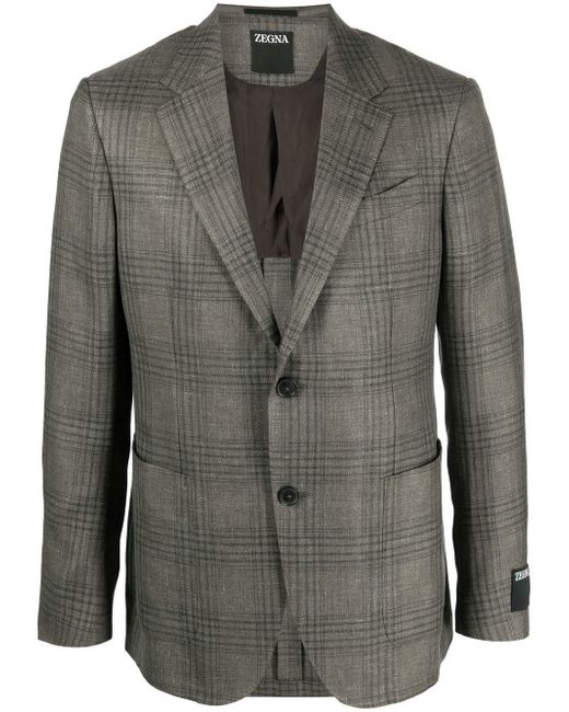 Z Zegna Prince of Wales-check pattern blazer