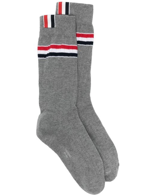 Thom Browne stripe-detail mid-calf socks