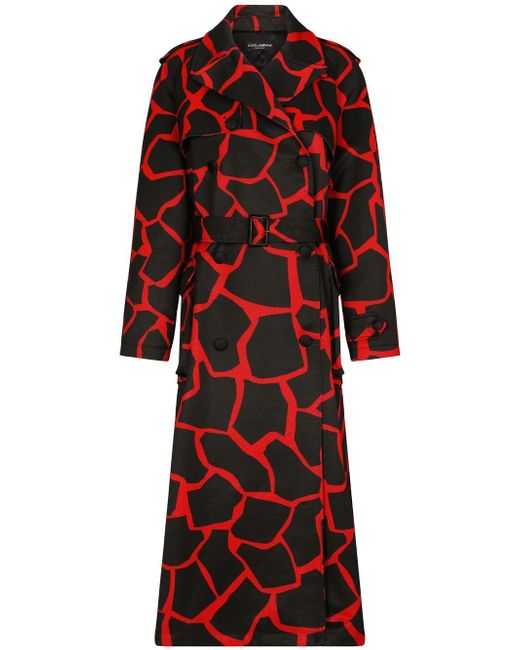 Dolce & Gabbana animal-print trench coat
