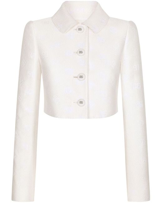 Dolce & Gabbana logo jacquard cropped jacket