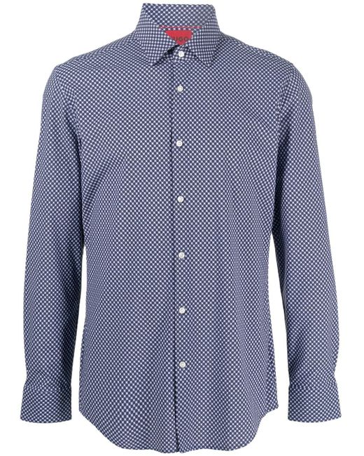 Hugo Boss spot-print long-sleeved shirt