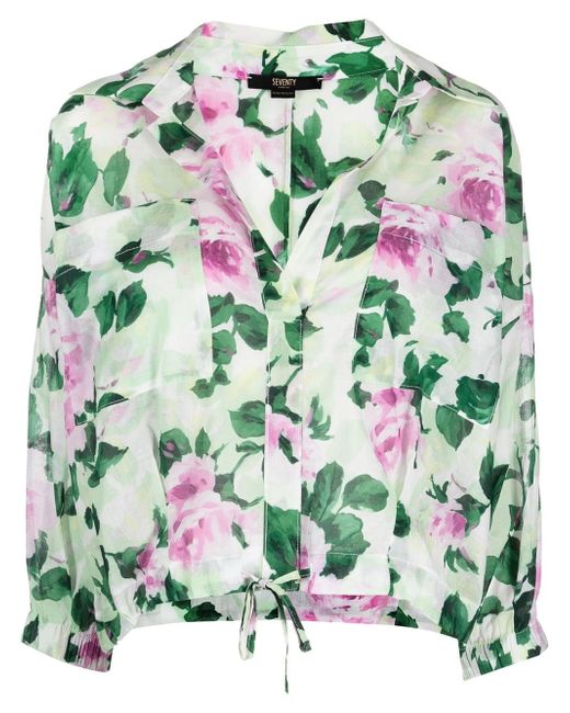 Seventy floral print long-sleeved blouse
