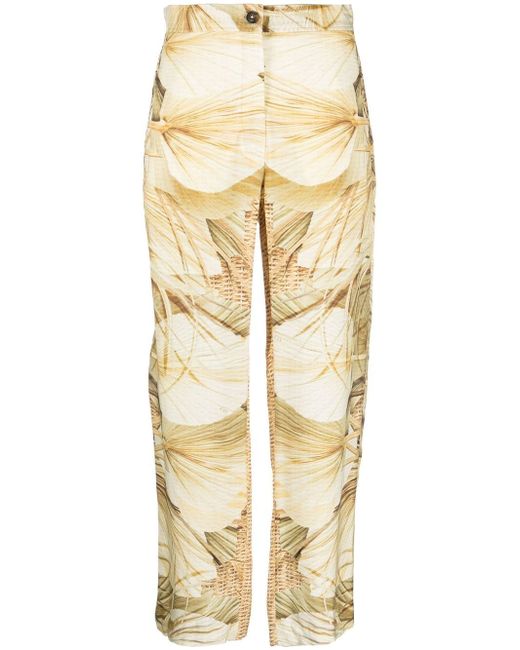 Fay nature-print straight trousers