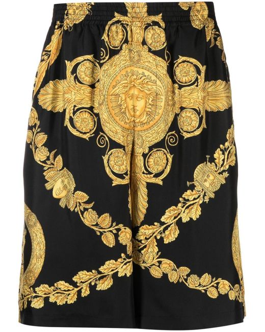 Versace Barocco-print silk shorts