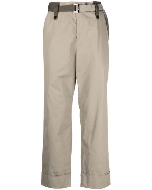 Sacai belted-waistband trousers