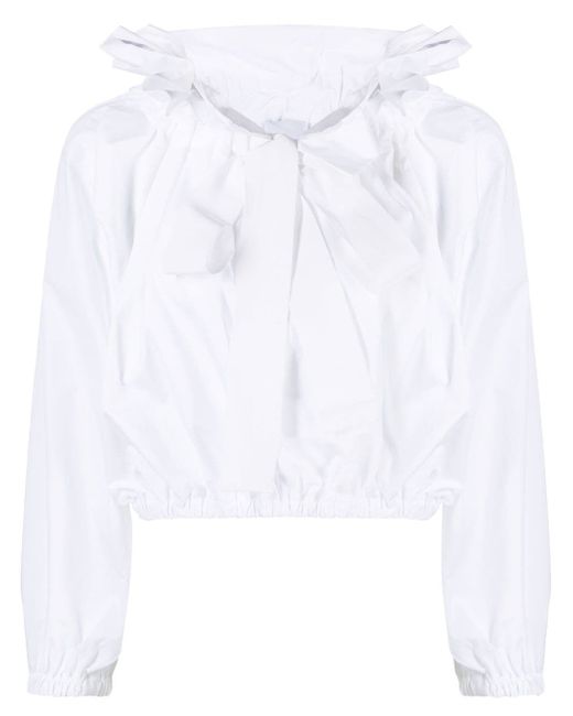 Patou cropped puff-sleeve blouse