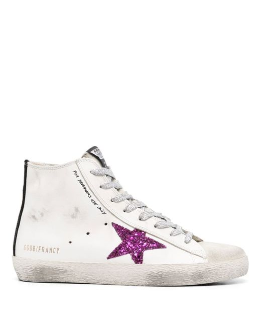 Golden Goose star patch leather high-top sneakers