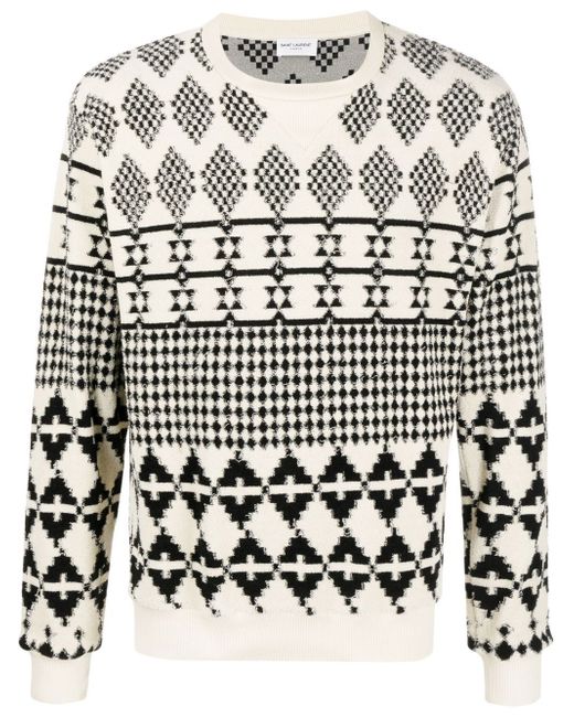 Saint Laurent stripe-jacquard wool sweater
