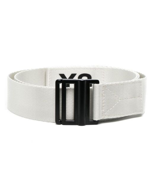 Y-3 logo-print buckle belt
